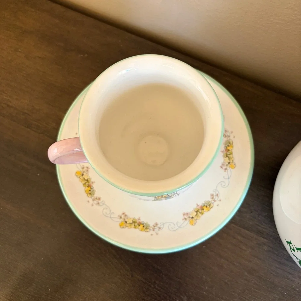 Beatrix Potter Peter Rabbit Teleflora Cookie Jar and Teacup Saucer Set 2003‎